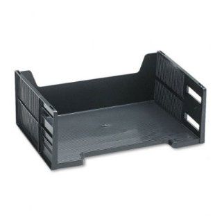 High Capacity Stackable Side Load Desk Tray, 9" Depth, Letter Size, Ebony ELD17601  Office Desk Trays 
