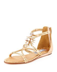 Ivy Kirzhner Basil Studded Ornament Sandal, Light Gold