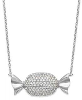SIS by Simone I Smith Platinum over Sterling Silver Necklace, Pink Crystal Candy Pendant   Necklaces   Jewelry & Watches