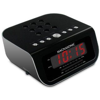 Magnasonic MAG MM189K Ultra Compact AM/FM Alarm Clock Radio with 9V Battery Backup: Electronics