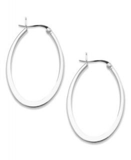 Touch of Silver Earrings, Silver Plated Oval Click Hoop Earrings   Earrings   Jewelry & Watches