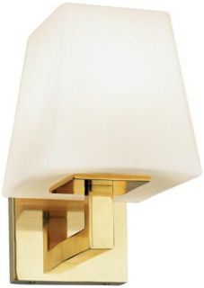 Robert Abbey 182 Doughnut   One Light Wall Sconce, Antique Brass Finish with Square White Frosted Cased Glass    