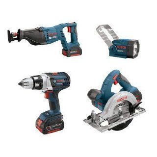 Factory Reconditioned Bosch CLPK401 181 RT 18V Cordless Lithium Ion 4 Tool Combo Kit   Power Tool Combo Packs  