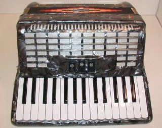 Rossetti, 3032 GRY, Piano Accordion 32 Bass 30 Key 3 Switch, Includes Case and Straps   Grey: Musical Instruments