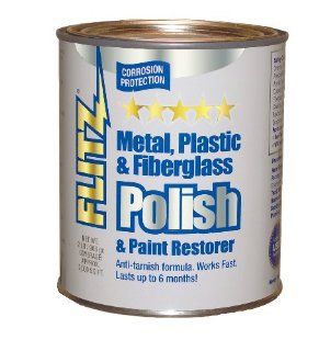Flitz CA 03518 6A Metal, Plastic and Fiberglass Polish Paste   2.0 lb. Quart Can, (Pack of 6): Automotive
