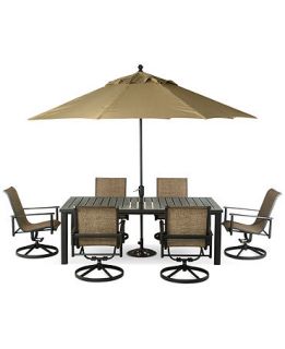 Badgley 7 Piece Aluminum Patio Furniture Set: 84 x 44 Table and 6 Swivel Chairs   Furniture