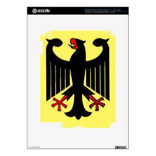 German Federal Black Eagle on Yellow Shield Decals For iPad 3