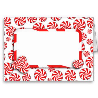 Xmas  Peppermint Candy Background w/ Removable Tag Greeting Card