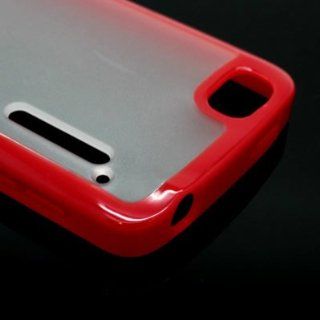 CoverON MIX CLEAR Back Cover Case with Flexible TPU RED TRIM for ALCATEL 960C ONE TOUCH / AUTHORITY [WCC172]: Cell Phones & Accessories