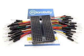 microtivity IB173 170 point Mini Breadboard for Arduino w/ Jumper Wires (Black Edition) : Vehicle Amplifier Wire And Wiring Kits : Car Electronics