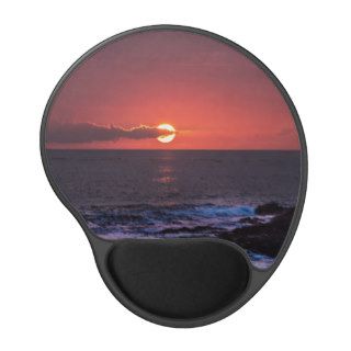 Tropical Hawaiian Ocean Sunset Background   Hawaii Gel Mousepads