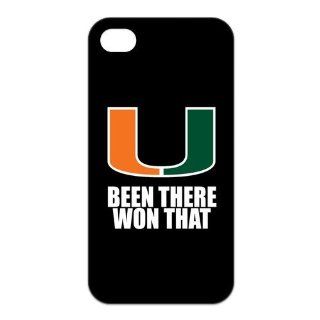 NCAA Miami Hurricanes BEEN THERE WON THAT Logo Unique Durable TPU Rubber Case Cover for Apple Iphone 4 4S Custom Design UniqueDIY Cell Phones & Accessories