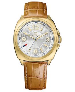 Tommy Hilfiger Watch, Womens Camel Croco Embossed Leather Strap 38mm 1781336   Watches   Jewelry & Watches