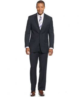 Sean John Suit, Navy Plaid   Suits & Suit Separates   Men