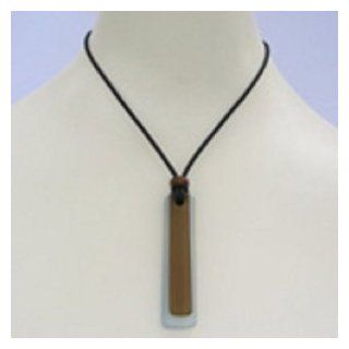 Handcrafted Seaglass Brown & Light Blue Recycled Glass Pendant Necklace 00360 162: Jewelry