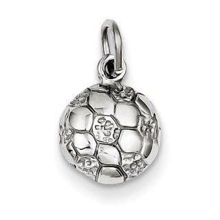 IceCarats Designer Jewelry 14K White Gold Soccer Ball Charm: IceCarats: Jewelry
