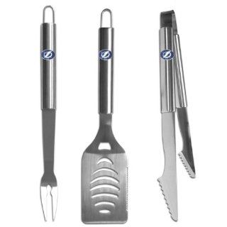 NHL Tampa Bay Lightning Stainless Steel 3 Piece BBQ Tool Set Sports & Outdoors