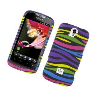 Eagle Cell PIHWMYTOUCHQ2R159 Stylish Hard Snap On Protective Case for Huawei myTouch Q U8730   Retail Packaging   Rainbow Zebra: Cell Phones & Accessories