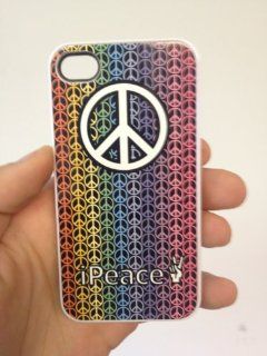 (156wi4) iPeace Peace Symbol Sign Apple iPhone 4 / 4s White Case 