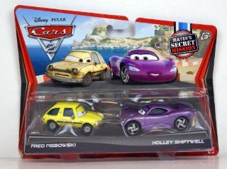 Disney / Pixar CARS 2 Movie Exclusive 155 Die Cast Car 2Pack Fred Fisbowski Holley Shiftwell Maters Secret Mission Toys & Games
