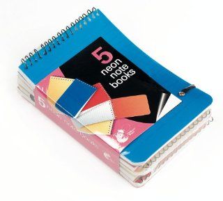 Neon Notebooks   Pack of 5   size 155mm x 100mm : Composition Notebooks : Office Products