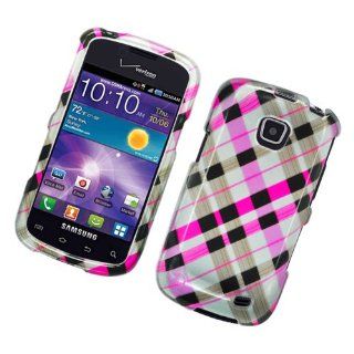 Samsung Illusion/I110 Glossy 2D Image Case Check Pink Brown And Black 153: Cell Phones & Accessories