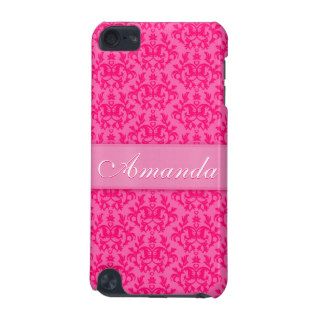 "Kangaroo Paws" damask hot pink name ipod case iPod Touch 5G Cases