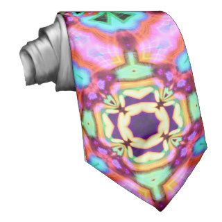 Psychedelic Glow Colourful Fashion Groovy Tie Custom Ties