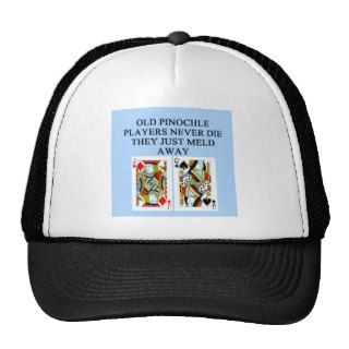 old pinochle player mesh hat