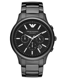 Emporio Armani Watch, Mens Chronograph Black Ceramic Bracelet 47mm AR1474   Watches   Jewelry & Watches