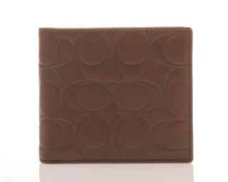 Coach Embossed Men's Bifold Signature Coin Wallet Tobacco Brown 74531: Shoes