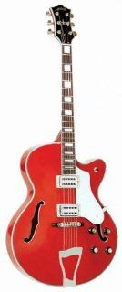 Arbor AJ144 CR Hollow Body Electric Jazz Guitar   Cherry Red: Musical Instruments