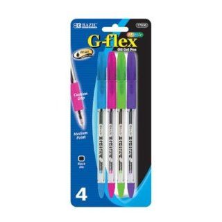Bazic 17030 144 G Flex Dazzle Oil Gel Ink Pen with Cushion Grip   4 Pack: Toys & Games