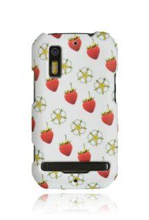 Motorola MB855 Photon 4G Graphic Rubberized Shield Hard Case   White Strawberry (Package include a HandHelditems Sketch Stylus Pen): Cell Phones & Accessories