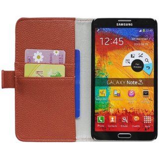 Likeeb Litchi Skin Wallet Leather Case Cover for Samsung Galaxy Note 3 N9000 N9002 N9005 Brown: Cell Phones & Accessories