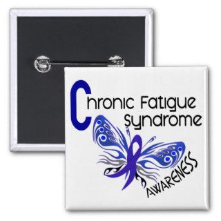 CFS Chronic Fatigue Syndrome Tattoo Butterfly Buttons