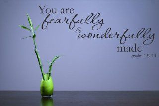 You are fearfully and wonderfully made. Psalm 139:14 Vinyl Wall Decals Quotes Sayings Words Art Decor Lettering Vinyl Wall Art Inspirational Uplifting : Nursery Wall Decor : Baby