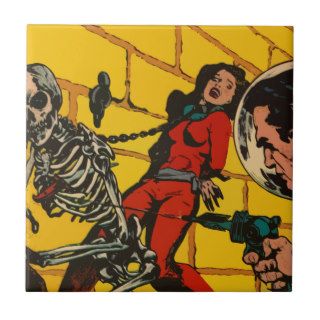 Space Horror   Vintage Science Fiction Comic Art Tiles