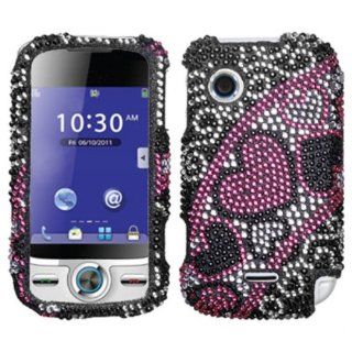DECORO FDHWM735IM136 Premium Full Diamond Protector Case Huawei M735   1 Pack   Retail Packaging   Streaming Hearts: Cell Phones & Accessories