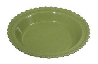 Chantal Ceramic Pie Dish 9 Inch, Glossy Garden Green: Kitchen & Dining