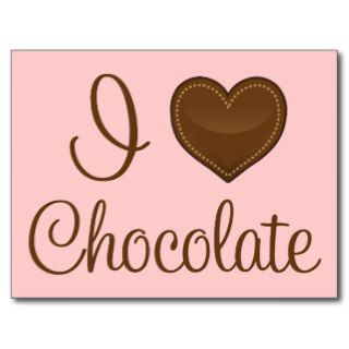 I Love Heart Chocolate Gift Post Cards