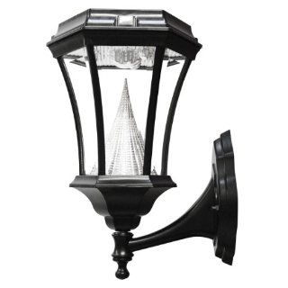 Gama Sonic Victorian Solar Charged LED Lantern, Wall Mount, Black Finish #GS 94W   Outdoor Post Lights  