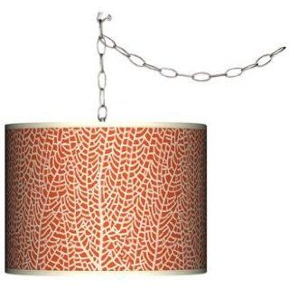 Stacy Garcia Seafan Coral Giclee Plug In Swag Chandelier    