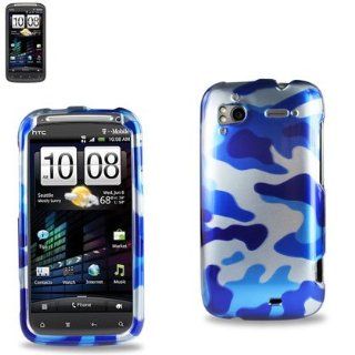 Reiko 2DPC SENSATION 128 Premium Grade Durable Snap On Protective Case for HTC Sensation 4G   1 Pack   Retail Packaging   Blue/Multi: Cell Phones & Accessories