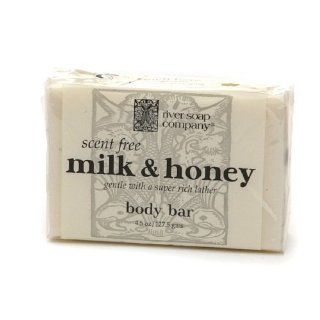 River Soap Company All Vegetable Body Bar Soap, Milk and Honey 4.5 oz (127.57 g): Health & Personal Care