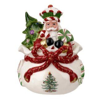 Spode Christmas Tree Peppermint Figural Nutcracker Candy Box: Kitchen & Dining