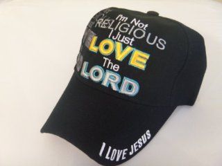 I'm Not Religious I Just Love The Lord Christian Baseball Cap Black Hat I Love Jesus Adjustable One Size Fit Most Heads Men Women and Older Teens Religion: Health & Personal Care