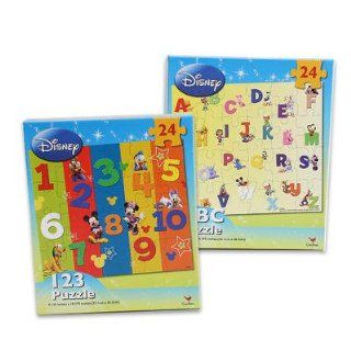 2pk Disney Mickey Mouse ABC & 123 Learning Puzzles: Toys & Games