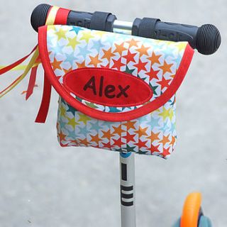 child's star print handlebar bag by suzielou textiles