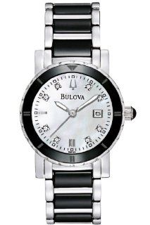 Bulova 98P122 Ladies Diamonds White Black Watch at  Women's Watch store.